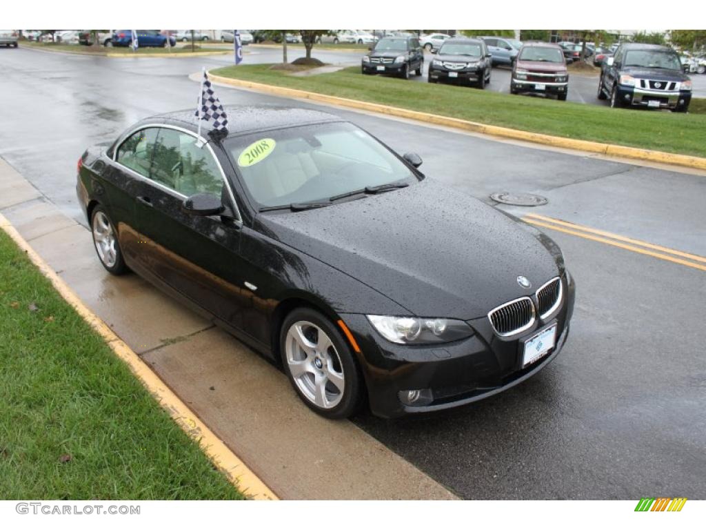 2008 3 Series 328i Convertible - Jet Black / Cream Beige photo #8