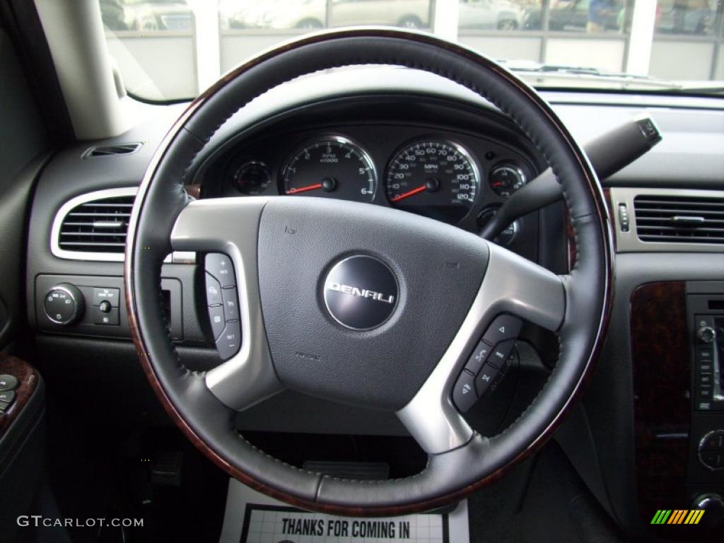 2011 GMC Yukon XL Denali AWD Ebony Steering Wheel Photo #37340616