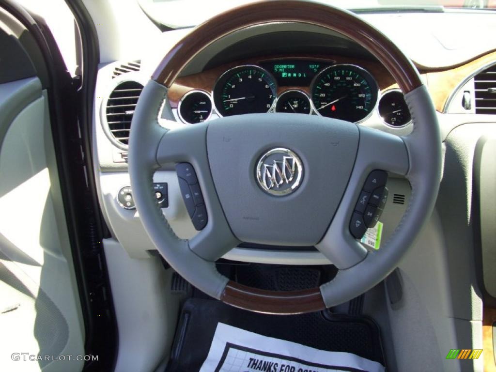 2011 Buick Enclave CXL Titanium/Dark Titanium Steering Wheel Photo #37342428