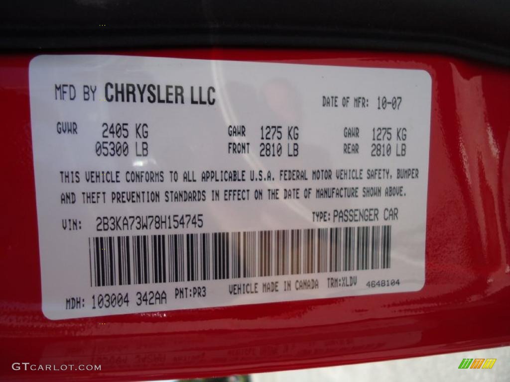 2008 Charger SRT-8 - TorRed / Dark Slate Gray photo #40