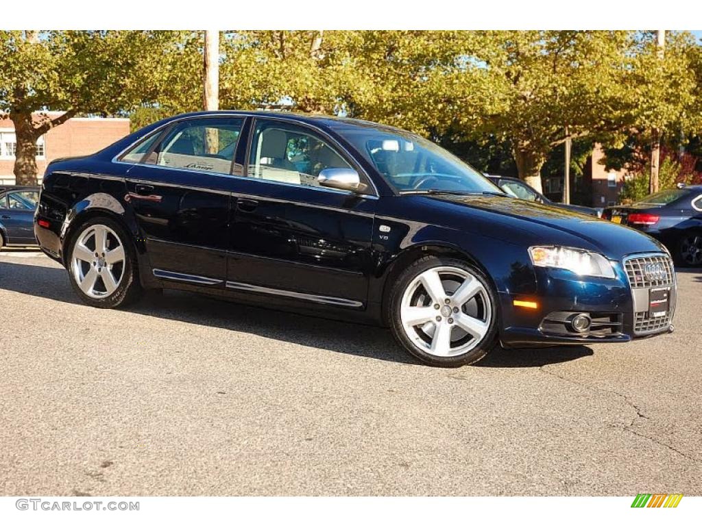 2008 S4 4.2 quattro Sedan - Deep Sea Blue Pearl Effect / Black/Silver photo #8