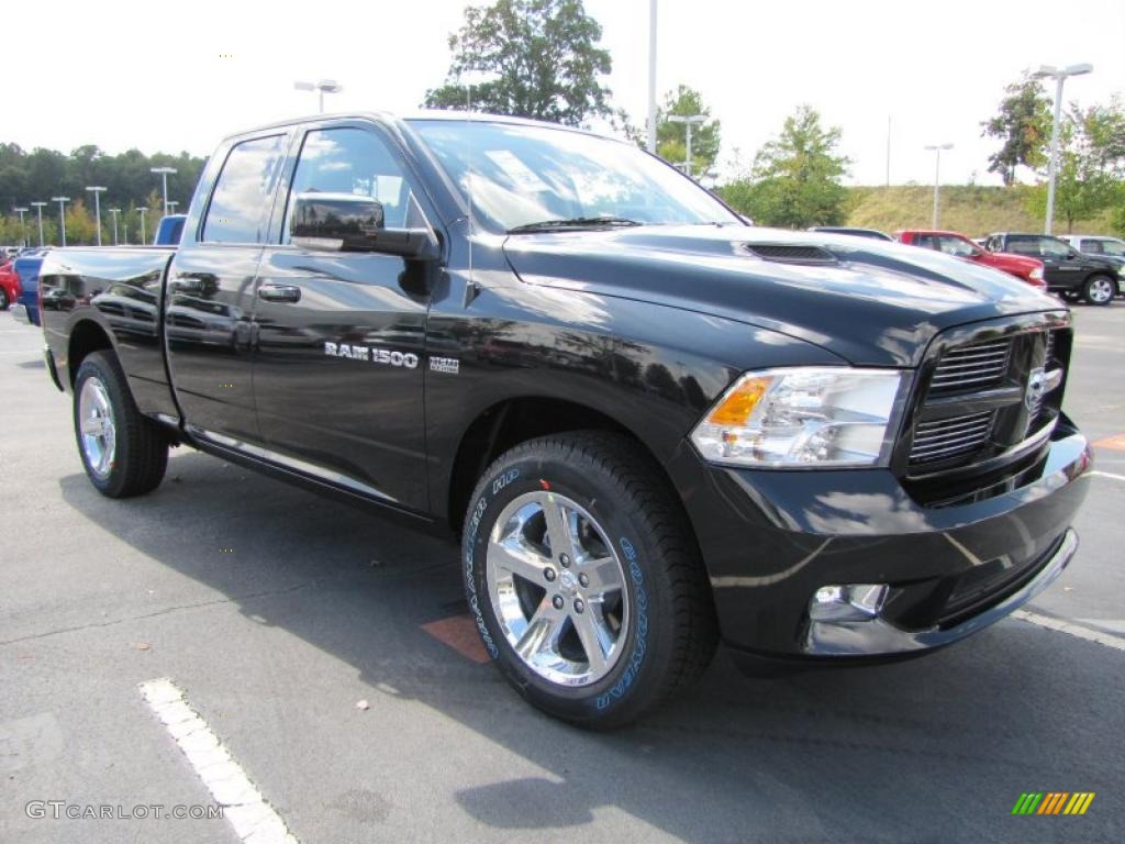 2011 Ram 1500 Sport Quad Cab - Brilliant Black Crystal Pearl / Dark Slate Gray photo #4