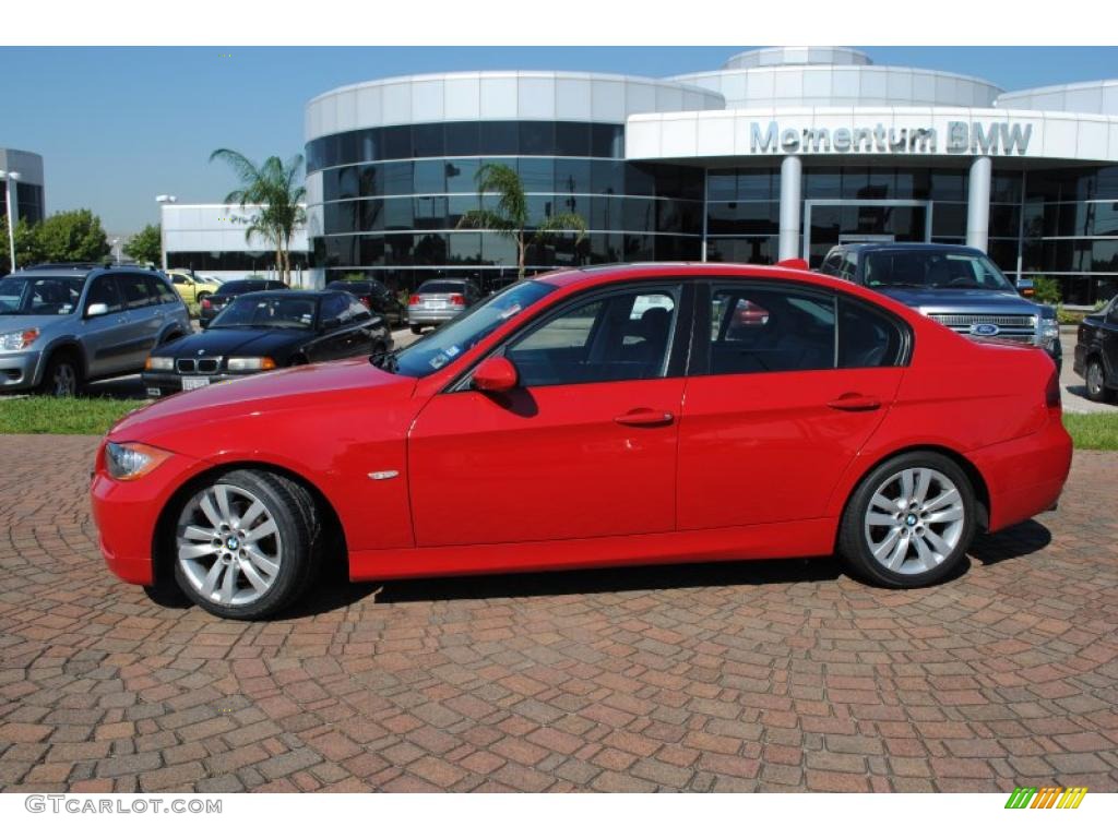 2007 3 Series 328i Sedan - Crimson Red / Black photo #2