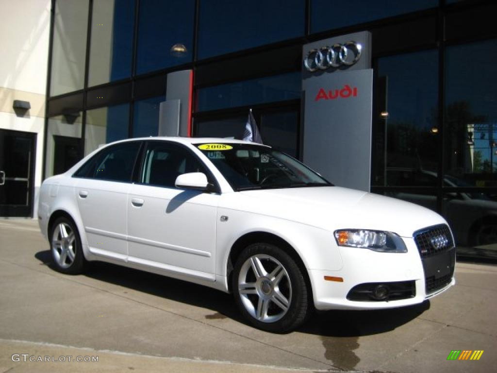 2008 A4 2.0T quattro Sedan - Ibis White / Black photo #1