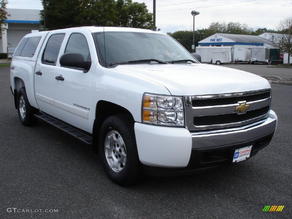 2008 Silverado 1500 LT Crew Cab 4x4 - Summit White / Ebony photo #3