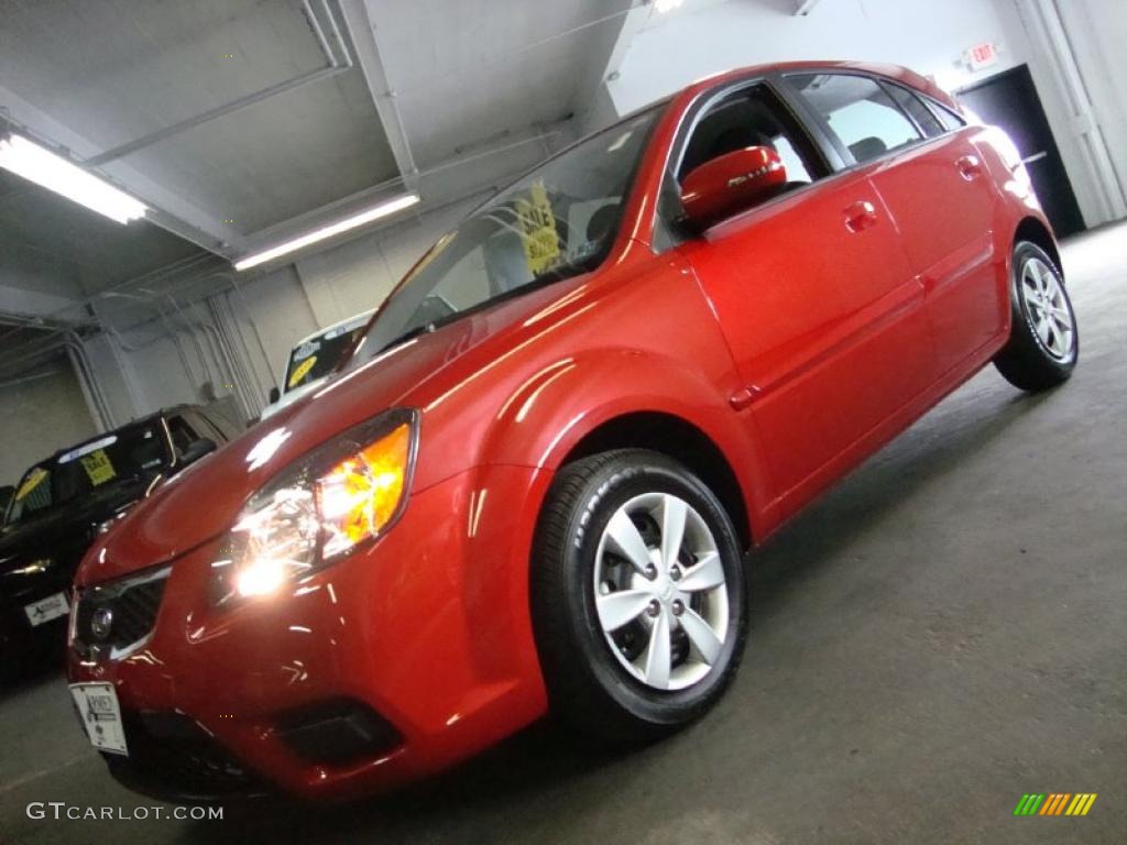 2010 Rio Rio5 LX Hatchback - Tropical Red / Gray photo #1