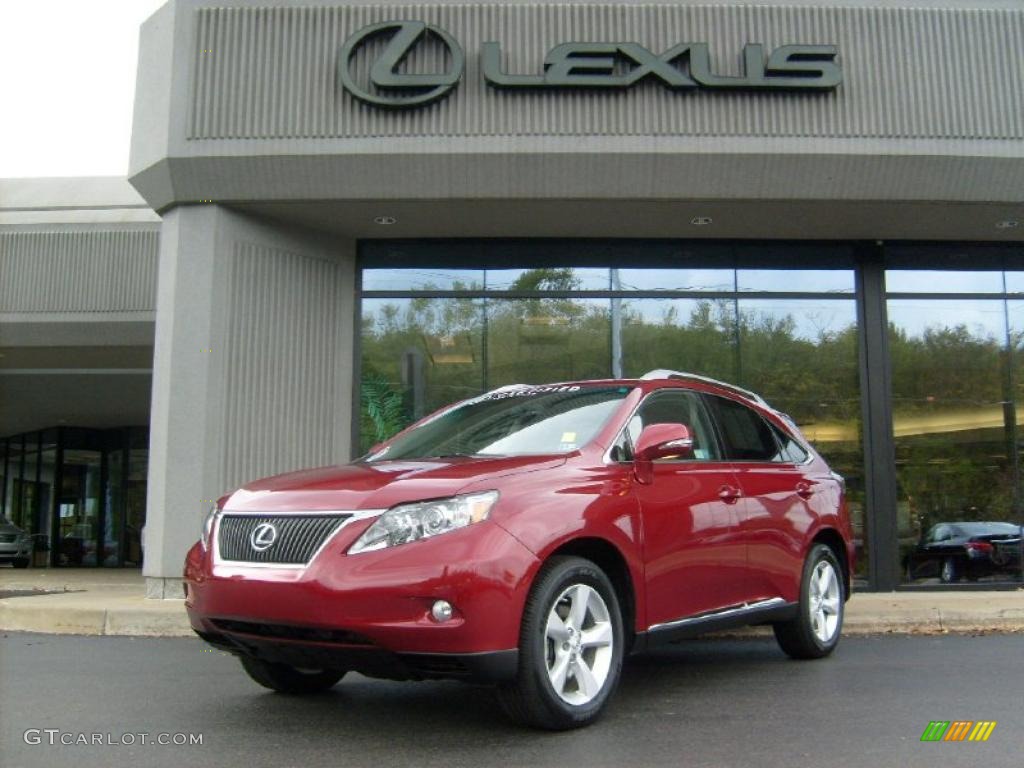 2010 RX 350 AWD - Matador Red Mica / Black/Brown Walnut photo #1