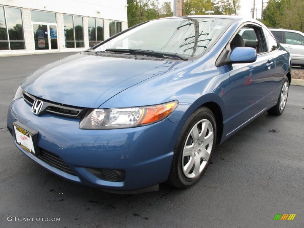 2008 Civic LX Coupe - Atomic Blue Metallic / Gray photo #3