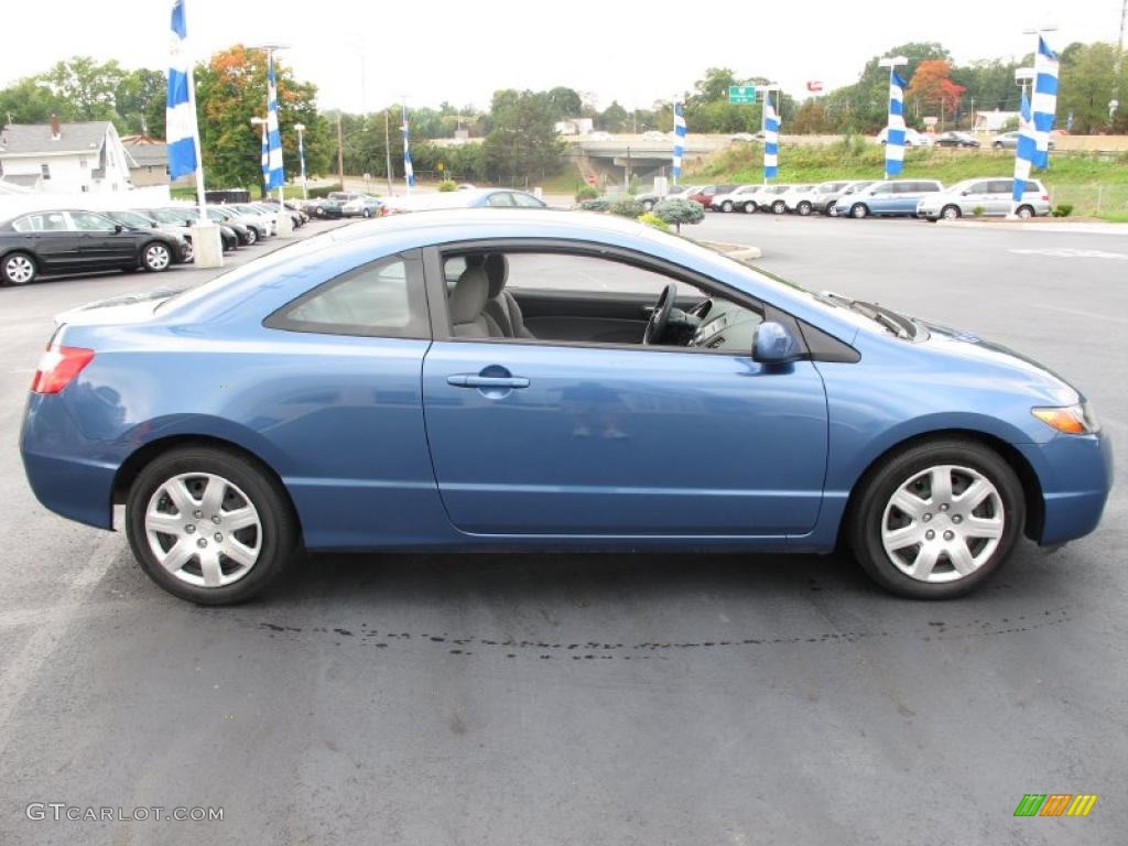 2008 Civic LX Coupe - Atomic Blue Metallic / Gray photo #6