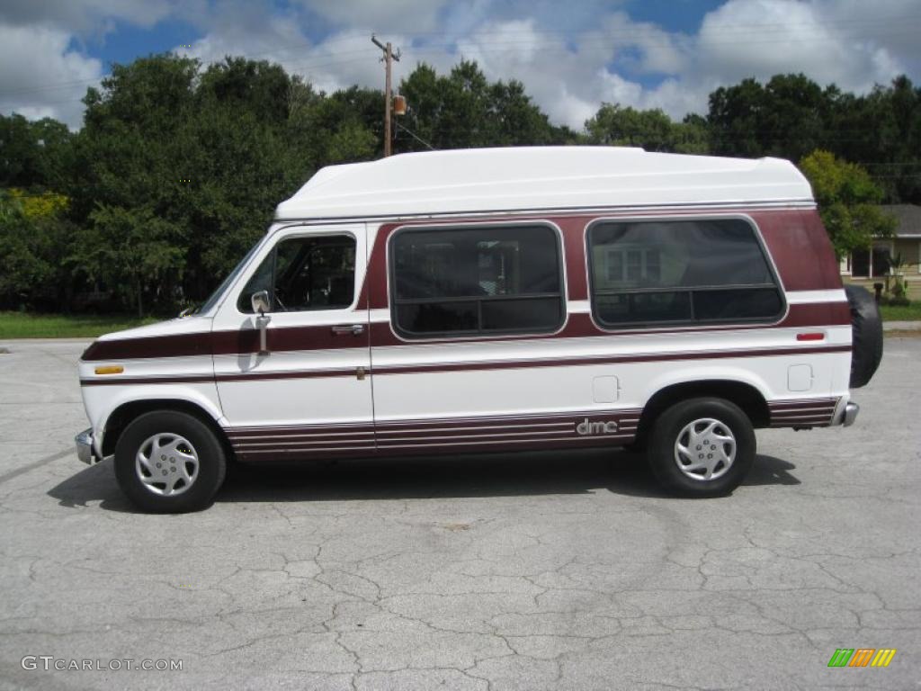 1991 E Series Van E150 Passenger Conversion - White / Burgundy photo #6