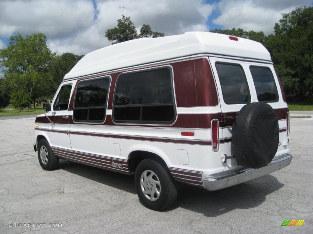 1991 E Series Van E150 Passenger Conversion - White / Burgundy photo #10