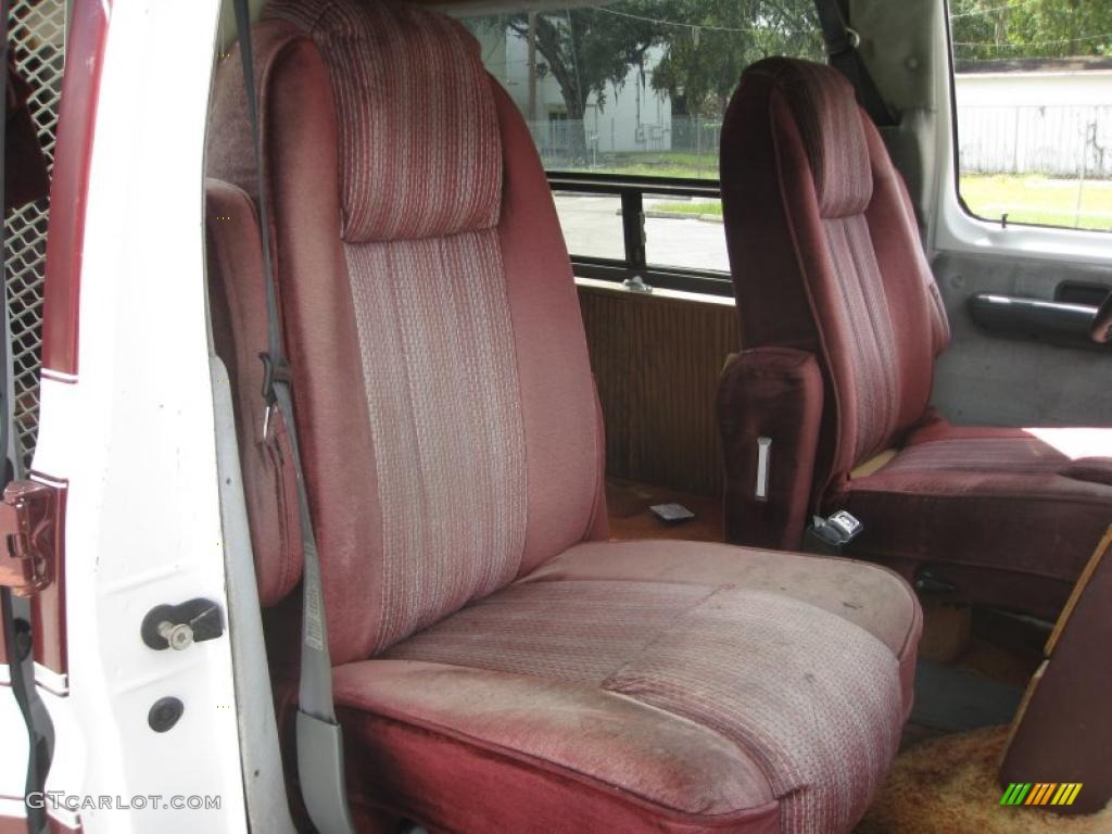 1991 E Series Van E150 Passenger Conversion - White / Burgundy photo #18