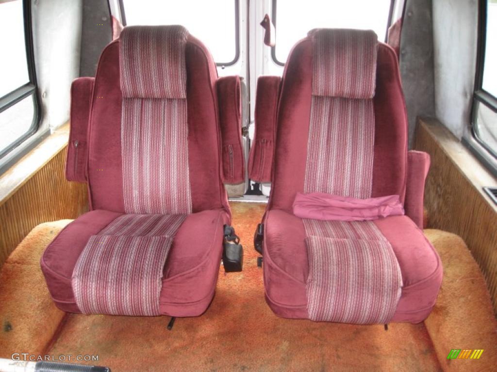 1991 E Series Van E150 Passenger Conversion - White / Burgundy photo #24