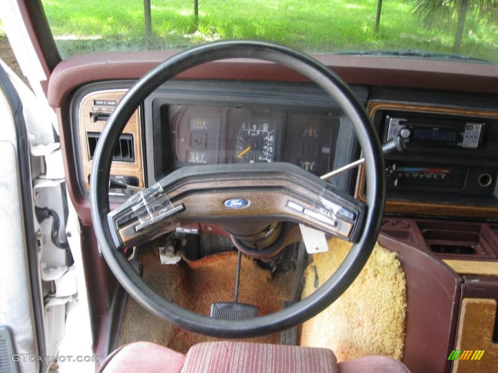 1991 E Series Van E150 Passenger Conversion - White / Burgundy photo #33