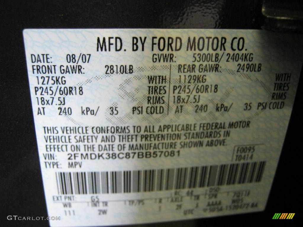 2007 Edge SEL - Carbon Metallic / Charcoal Black photo #27