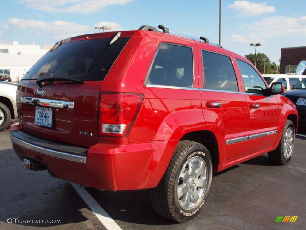 2009 Grand Cherokee Overland 4x4 - Blaze Red Crystal Pearl / Saddle Brown Royale Leather photo #3