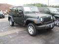 2011 Natural Green Pearl Jeep Wrangler Unlimited Sport 4x4  photo #3