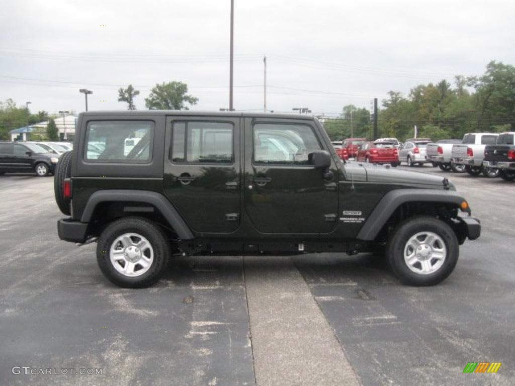 2011 Wrangler Unlimited Sport 4x4 - Natural Green Pearl / Black photo #4