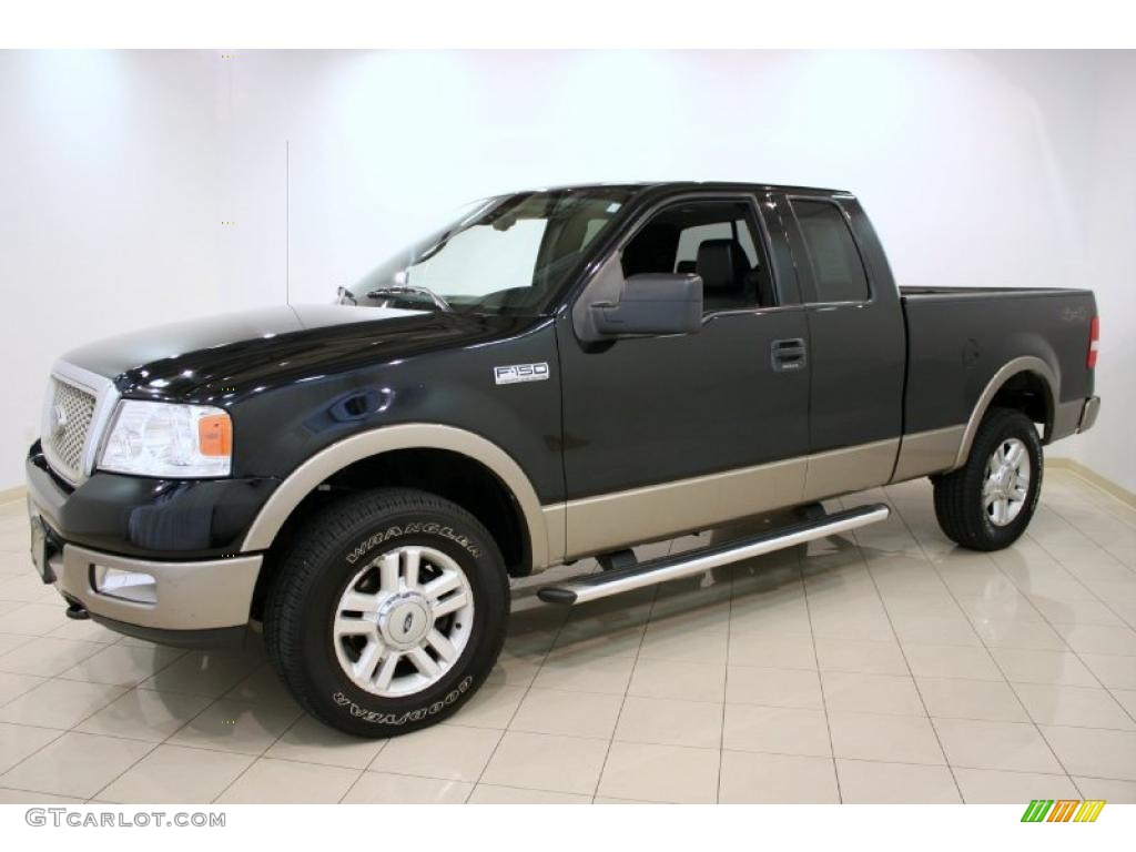 2004 F150 Lariat SuperCab 4x4 - Black / Black photo #3