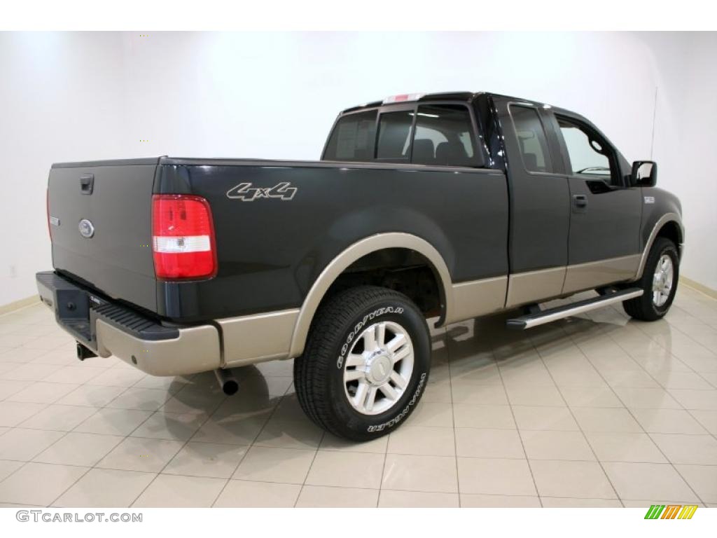 2004 F150 Lariat SuperCab 4x4 - Black / Black photo #6