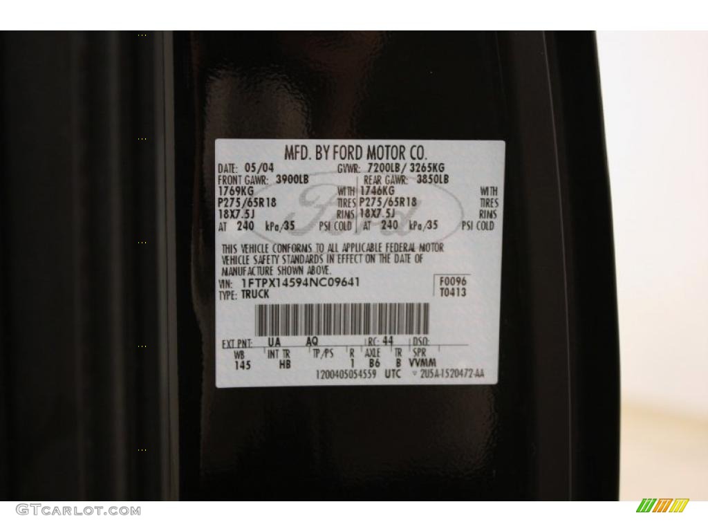 2004 F150 Lariat SuperCab 4x4 - Black / Black photo #23