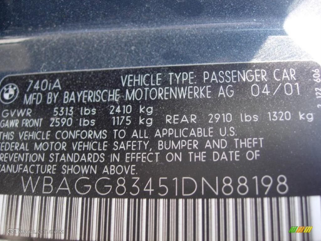 2001 7 Series 740i Sedan - Anthracite Metallic / Black photo #33