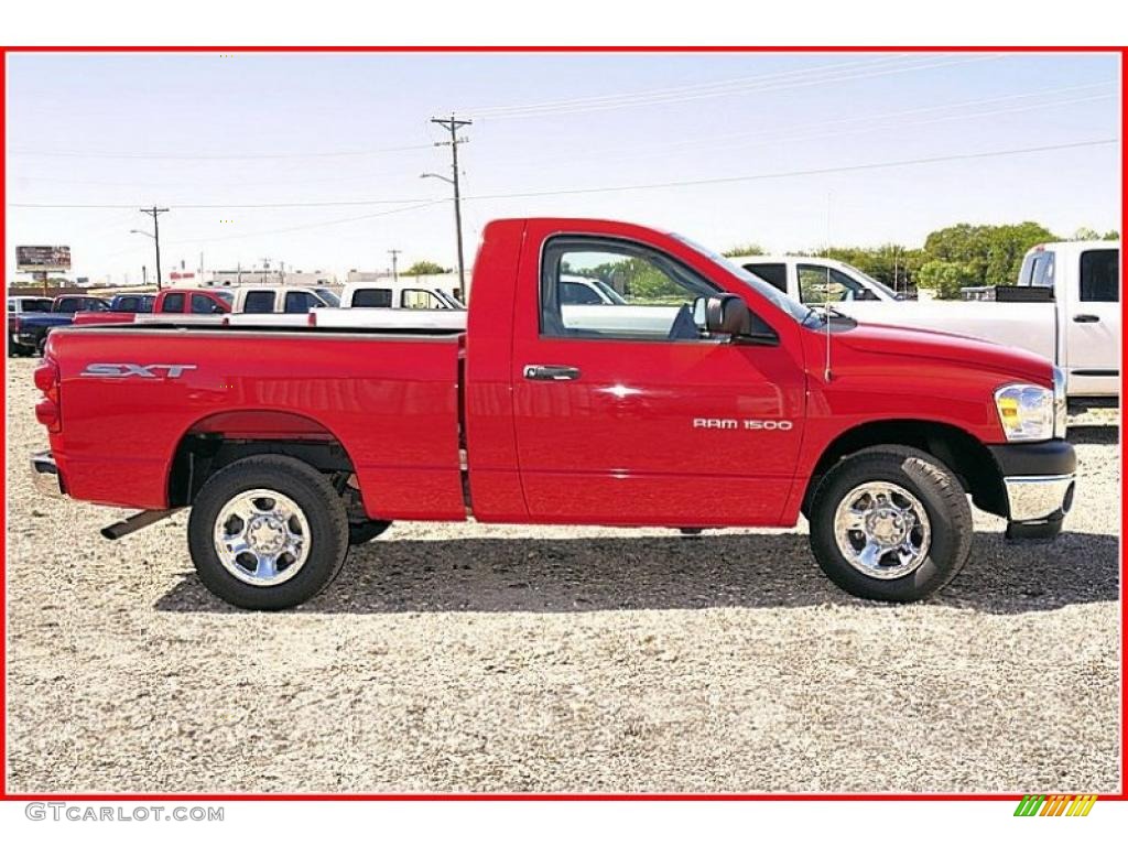 2007 Ram 1500 SXT Regular Cab - Flame Red / Khaki Beige photo #8