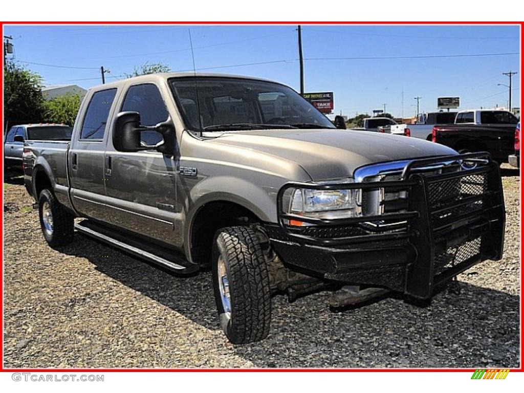 2003 F250 Super Duty XLT Crew Cab 4x4 - Arizona Beige Metallic / Medium Parchment Beige photo #12