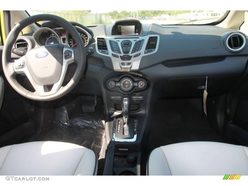 2011 Fiesta SES Hatchback - Lime Squeeze Metallic / Cashmere/Charcoal Black Leather photo #14