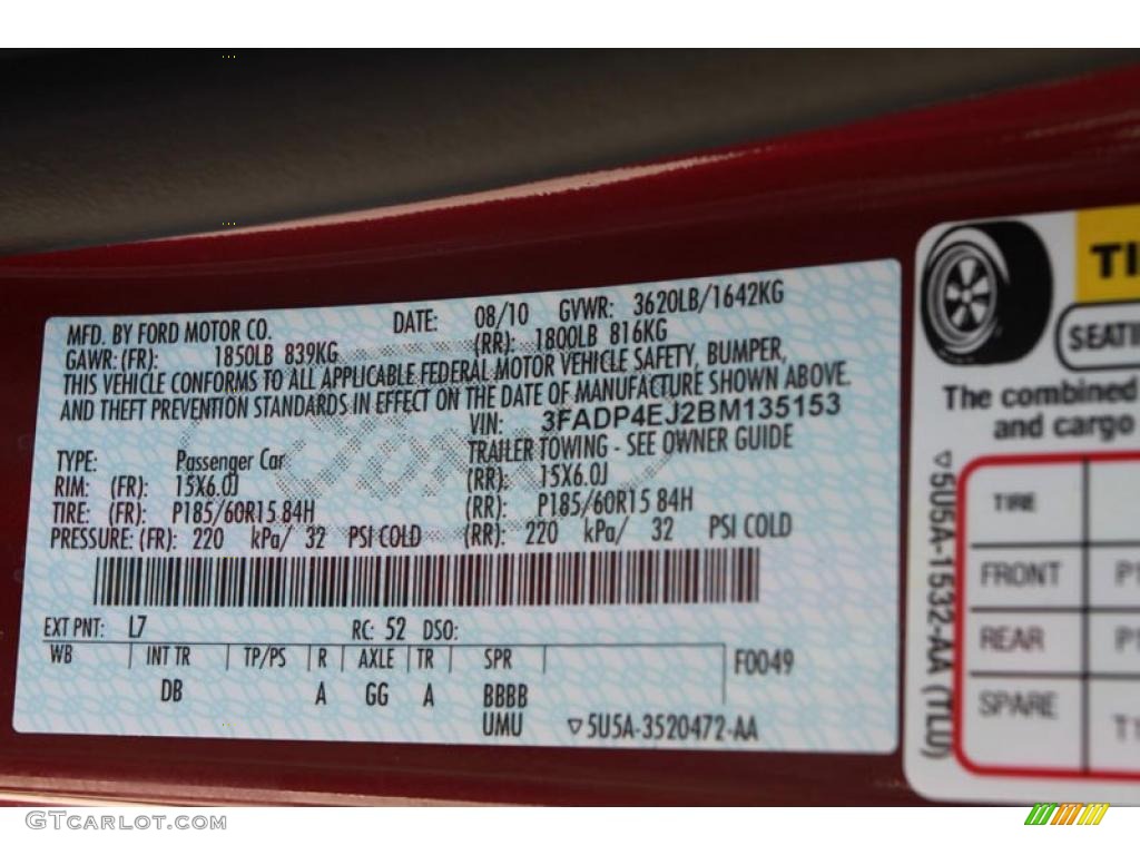 2011 Fiesta Color Code L7 for Bright Magenta Metallic Photo #37414122
