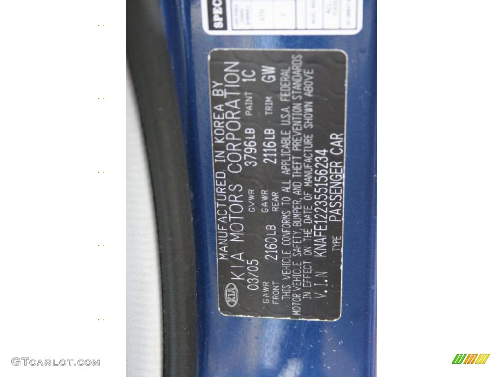 2005 Spectra Color Code 1C for Imperial Blue Photo #37414218
