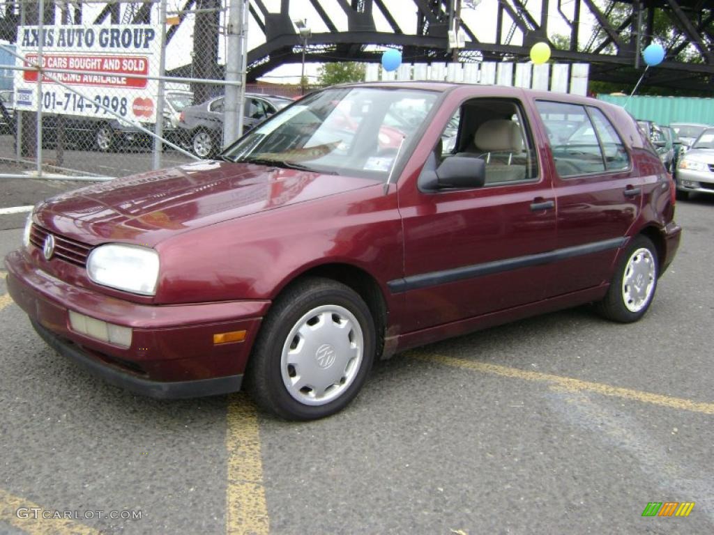 1994 Golf GL Sedan - Red Pearl Metallic / Gray photo #1