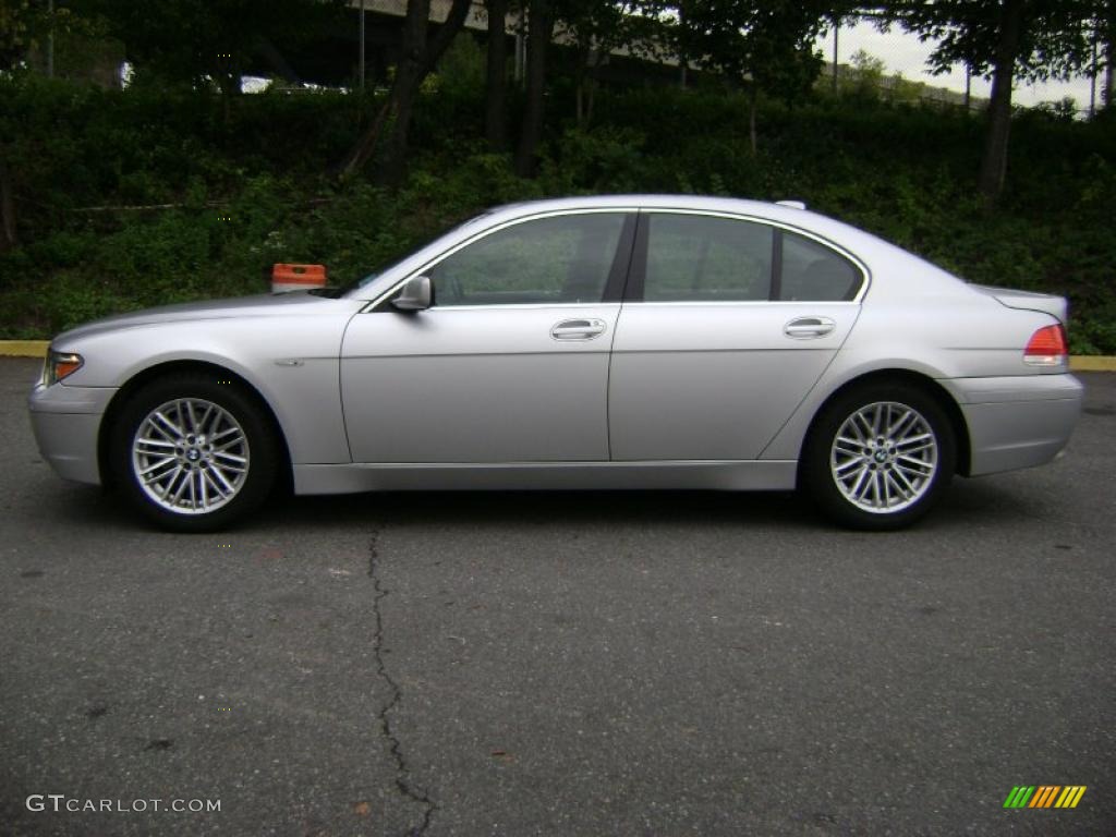 2004 7 Series 745i Sedan - Titanium Silver Metallic / Black/Black photo #2