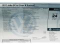 2011 Volkswagen Jetta SE Sedan Window Sticker