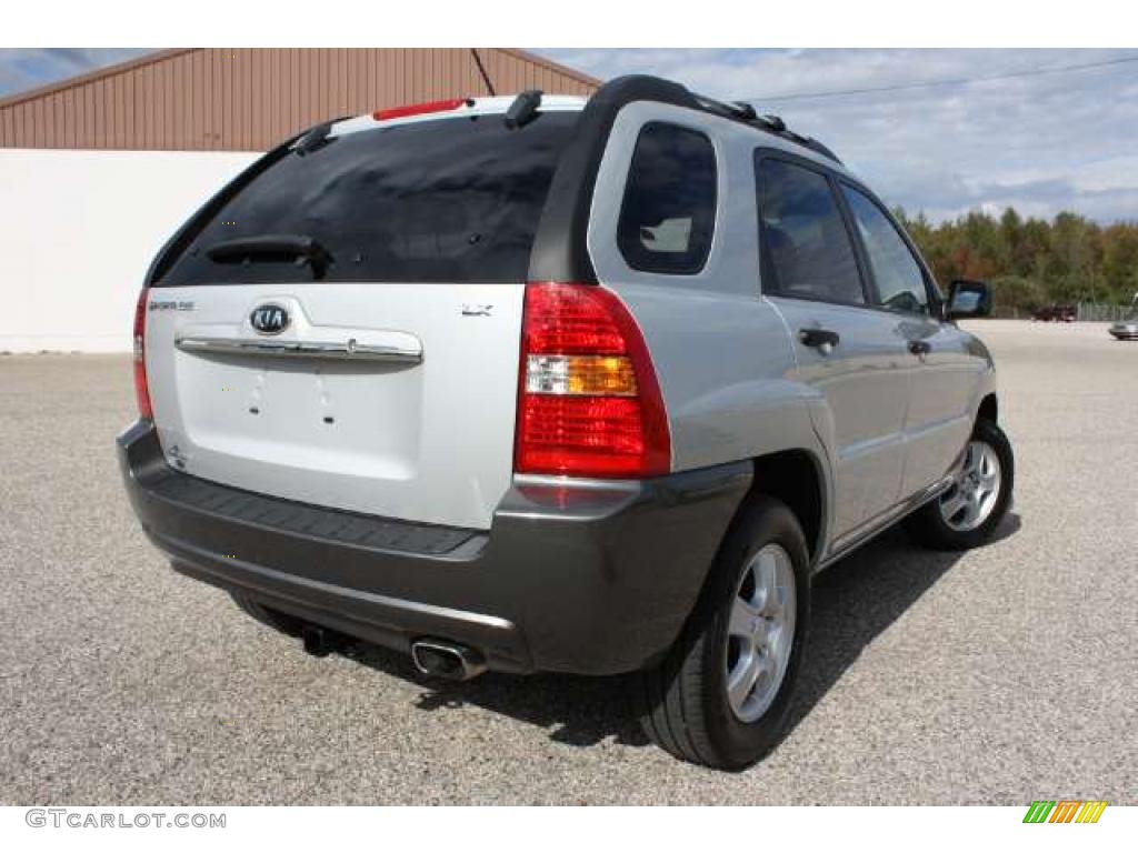 2008 Sportage LX - Satin Silver Metallic / Black photo #2