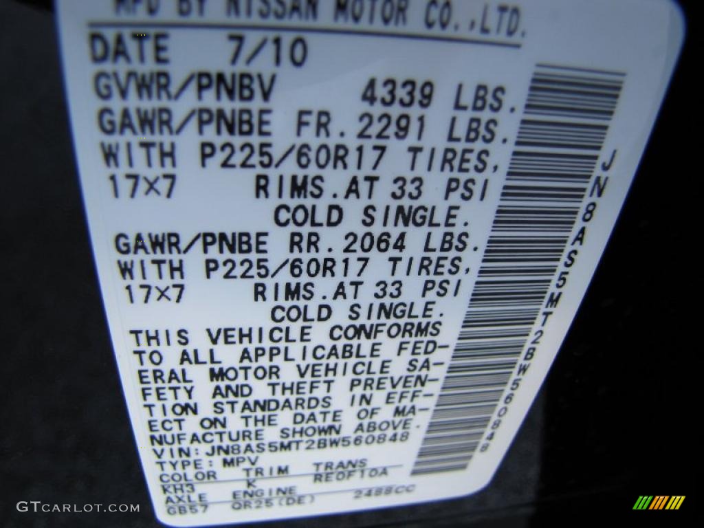 2011 Rogue SV - Wicked Black / Gray photo #18