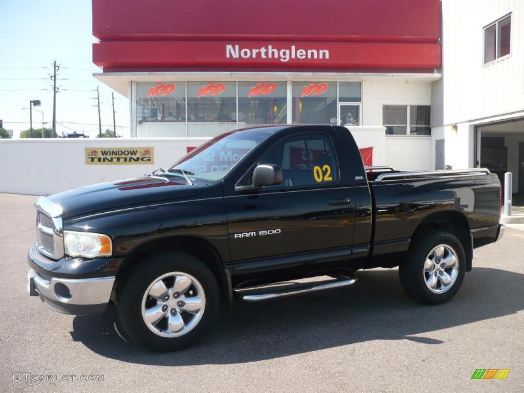 2002 Ram 1500 SLT Regular Cab 4x4 - Black / Dark Slate Gray photo #1