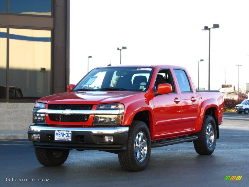 2009 Colorado Z71 Crew Cab 4x4 - Inferno Orange Metallic / Ebony photo #10