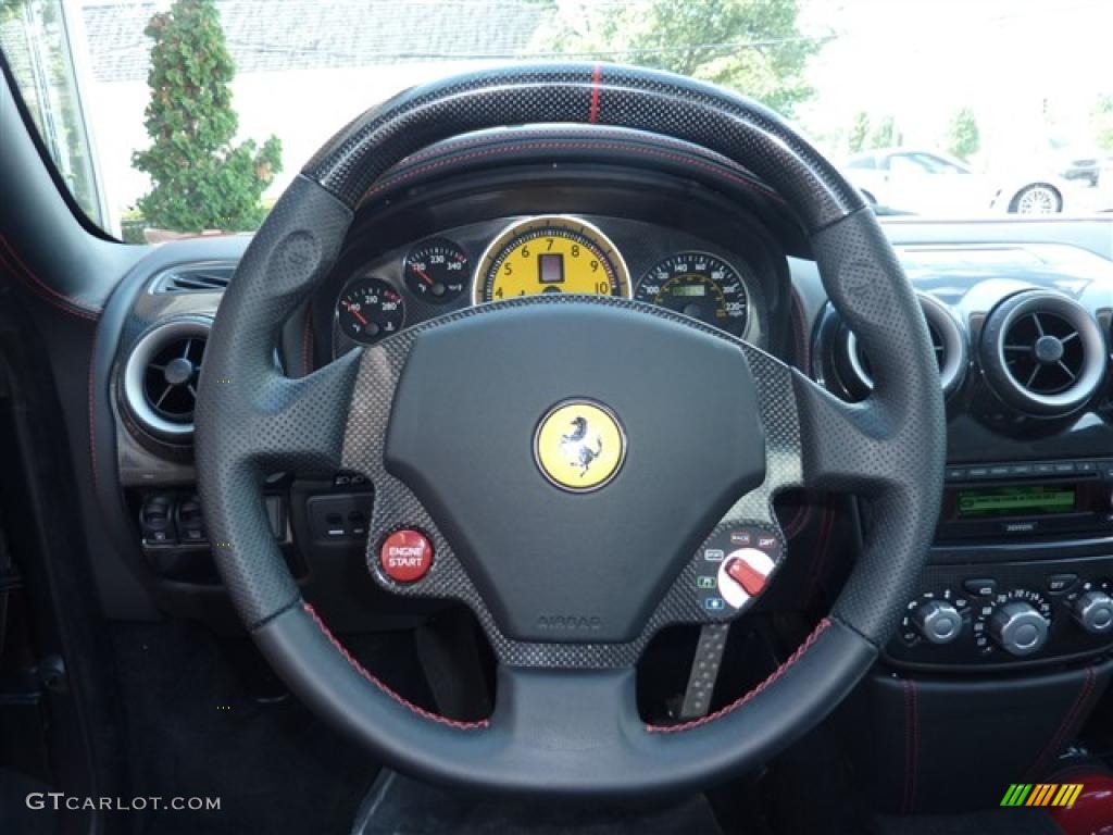 2008 Ferrari F430 Coupe Black Steering Wheel Photo #37445130