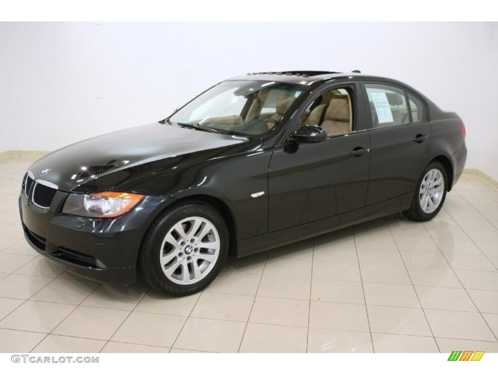 2007 3 Series 328xi Sedan - Black Sapphire Metallic / Beige photo #3
