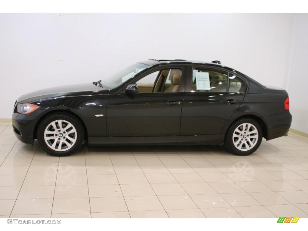 2007 3 Series 328xi Sedan - Black Sapphire Metallic / Beige photo #4