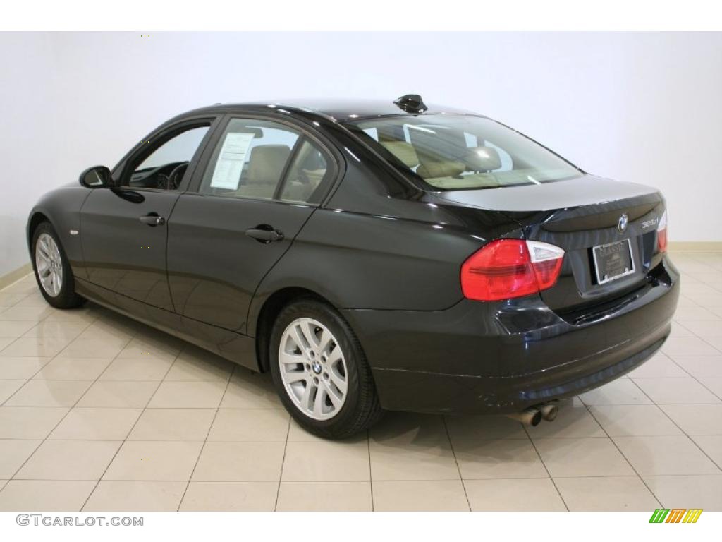 2007 3 Series 328xi Sedan - Black Sapphire Metallic / Beige photo #5