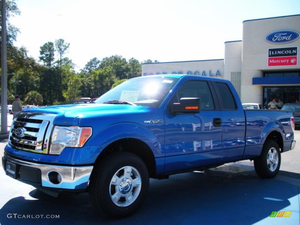 2010 F150 XLT SuperCab - Blue Flame Metallic / Medium Stone photo #1