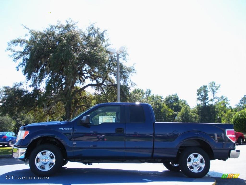 2010 F150 XLT SuperCab - Dark Blue Pearl Metallic / Medium Stone photo #2