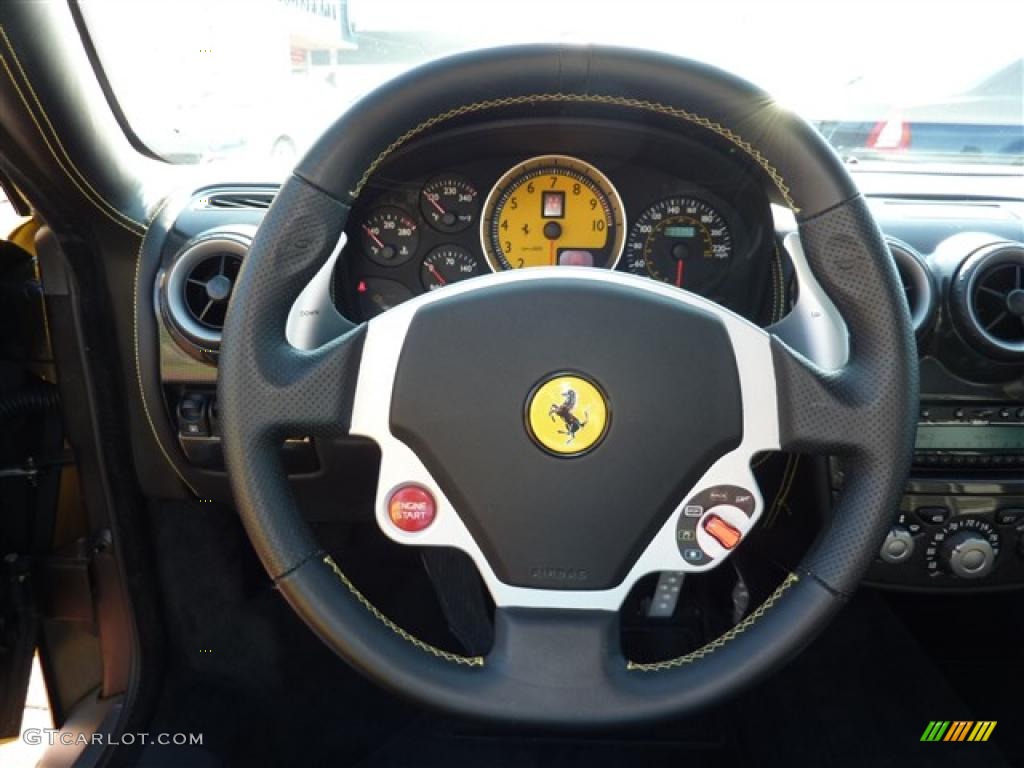 2005 Ferrari F430 Coupe F1 Black Steering Wheel Photo #37451057