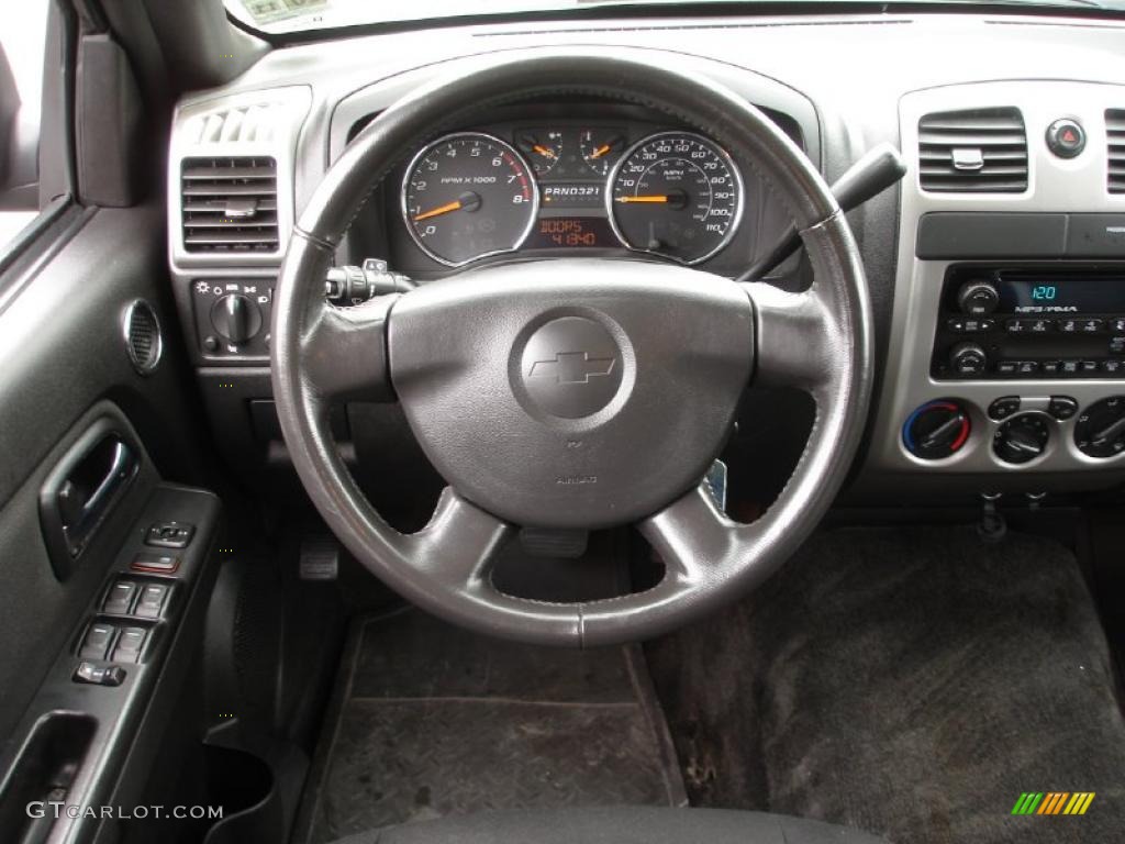 2008 Chevrolet Colorado LT Crew Cab Ebony Steering Wheel Photo #37455773