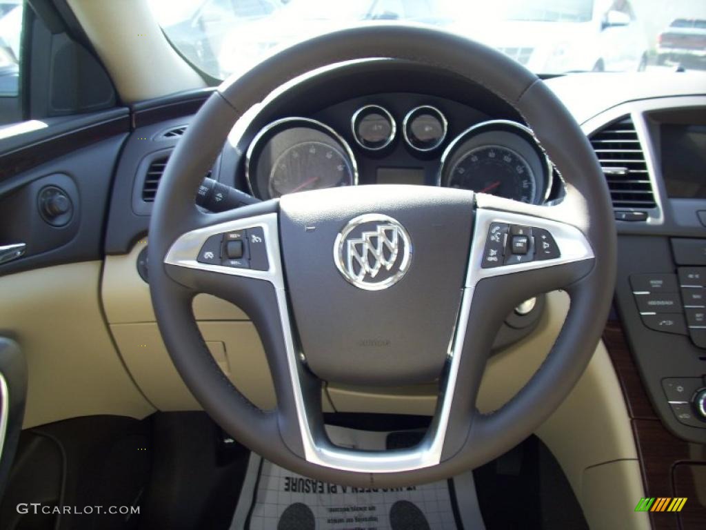 2011 Buick Regal CXL Cashmere Steering Wheel Photo #37458453