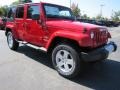 2011 Flame Red Jeep Wrangler Unlimited Sahara 4x4  photo #4