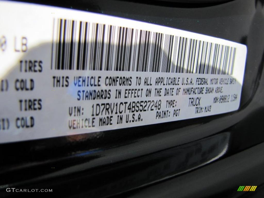 2011 Ram 1500 Color Code PGT for Hunter Green Pearl Photo #37473821