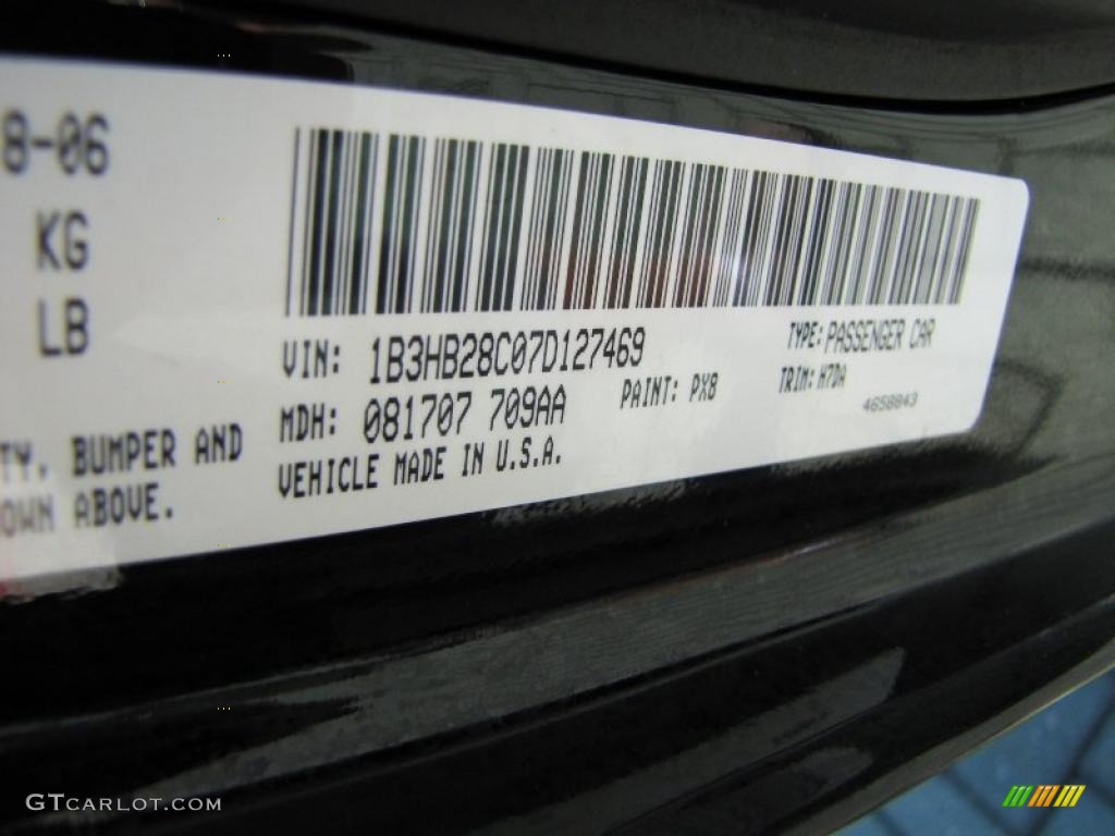 2007 Caliber Color Code PX8 for Black Photo #37475613